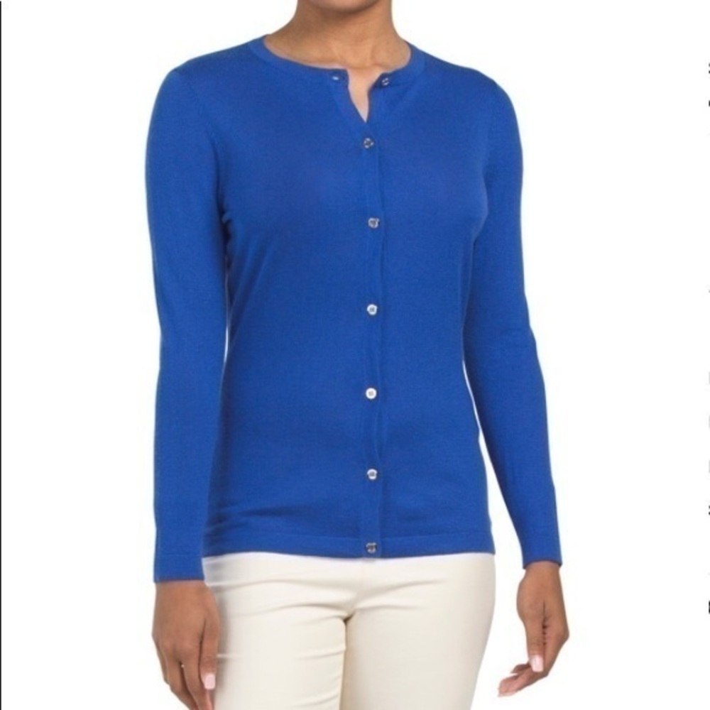 Versace Collection Medusa Button Down Blue Cardigan Sweater